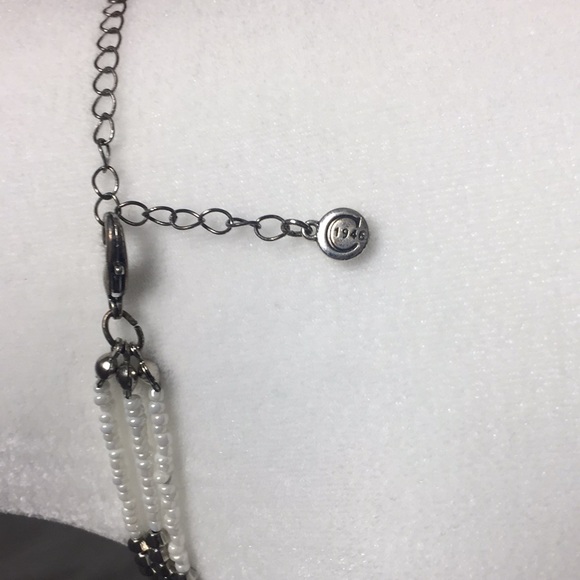 Vintage 1946 White& Gray Beaded Necklace - Picture 8 of 8